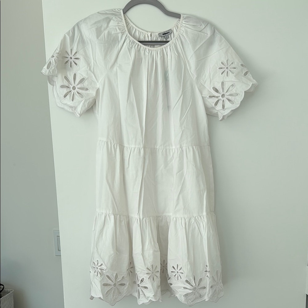 Rails White Floral Cutout Poplin Dress